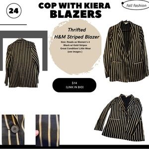 Thrifted H&M Striped Blazer